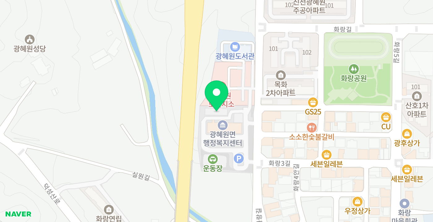 광혜원면사무소 위치 지도