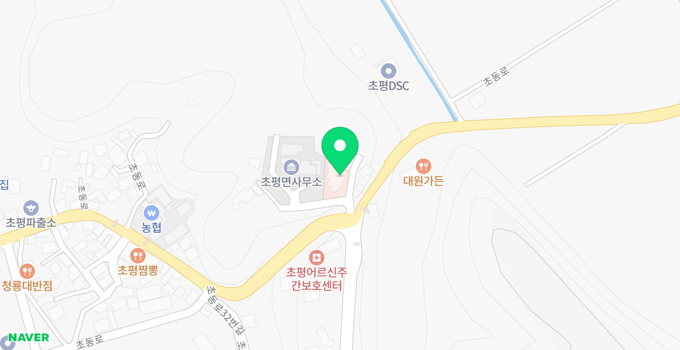 초평면사무소 위치 지도