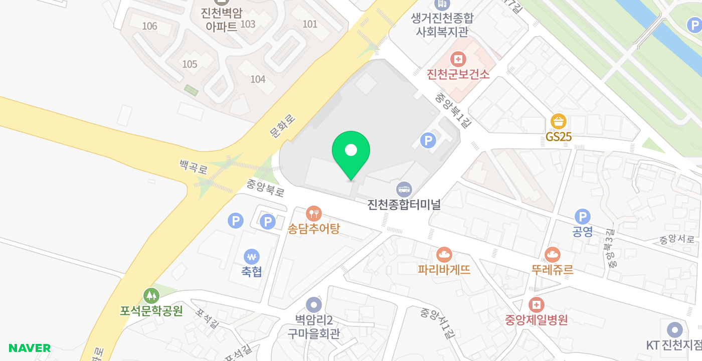 진천터미널 내 위치 지도