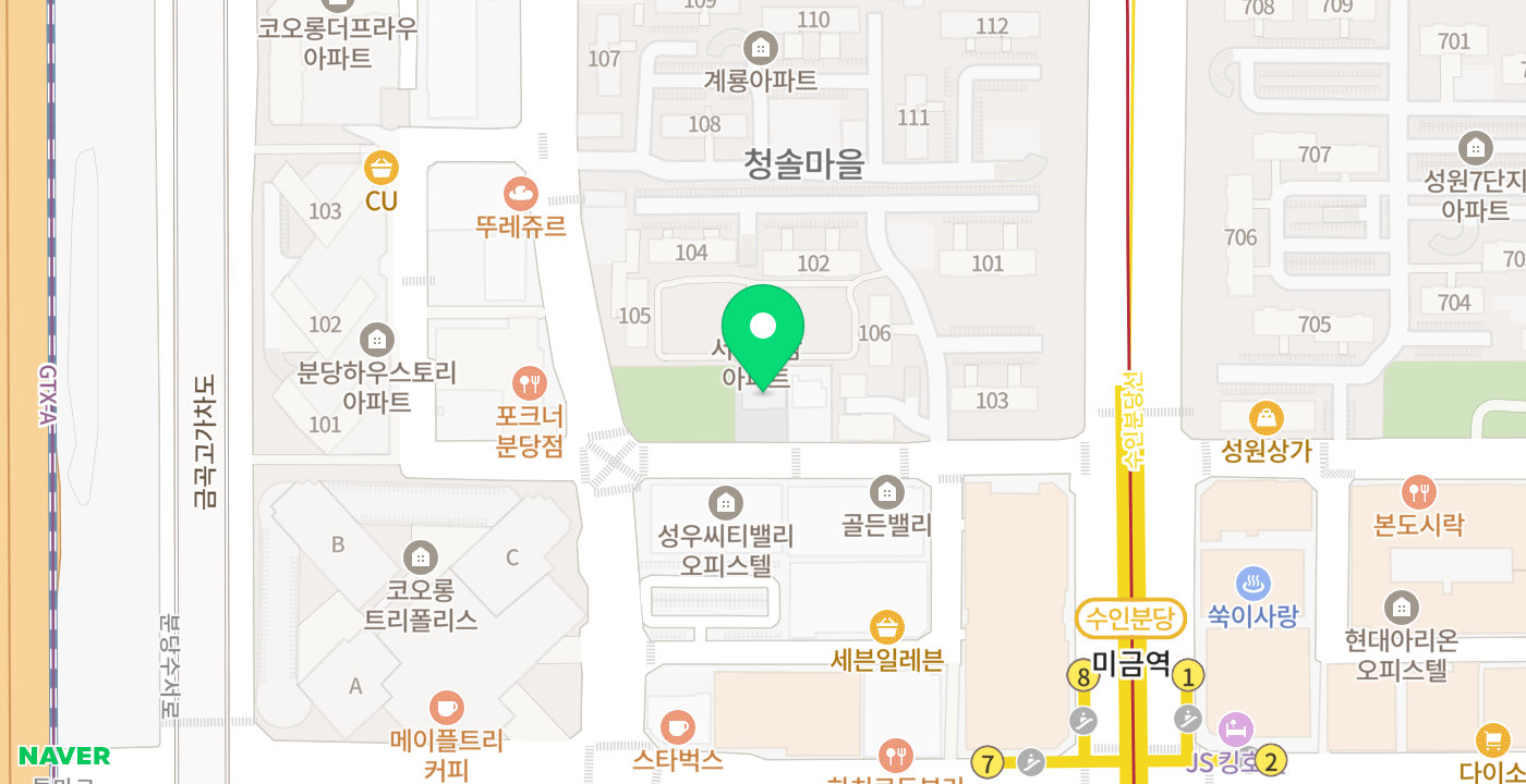 금곡동 행정복지센터 위치 지도