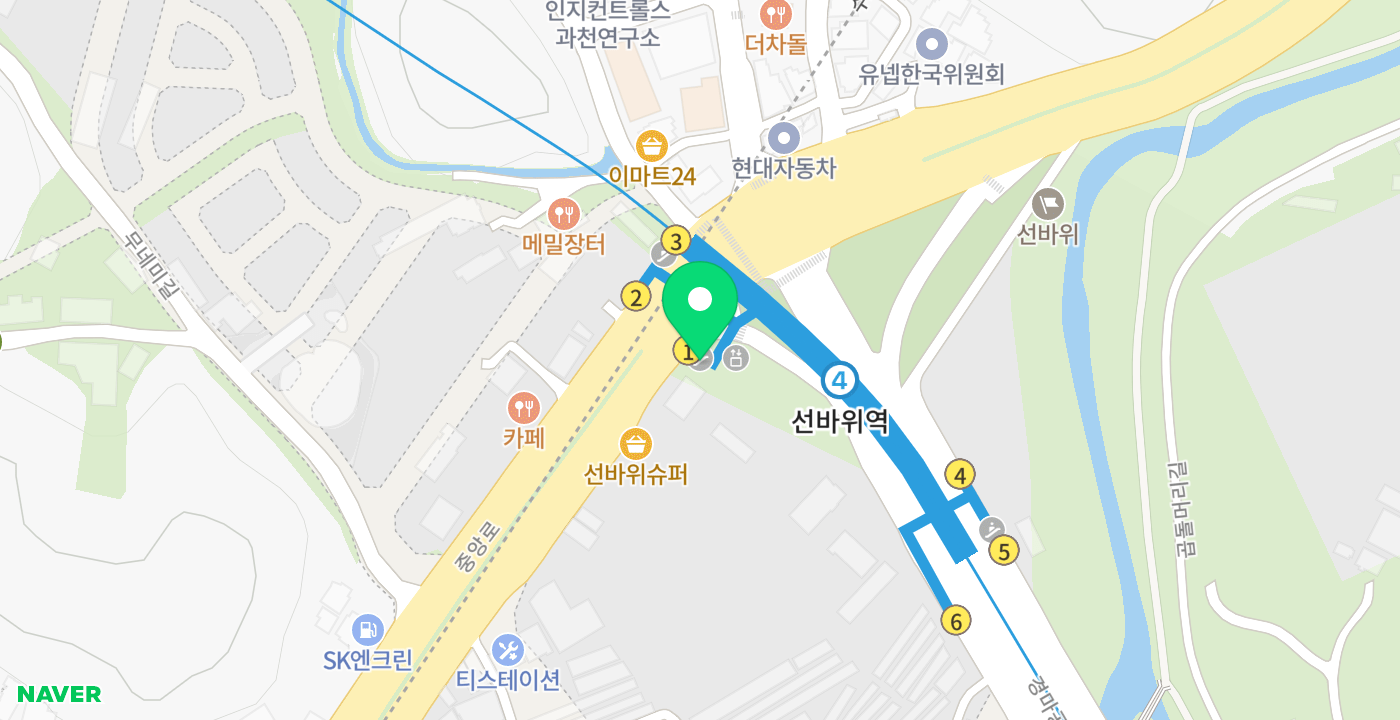 선바위역 위치 지도