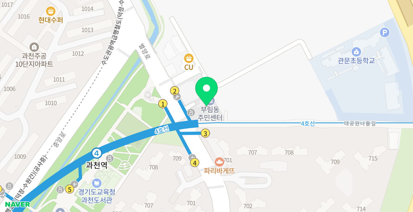 부림동 주민센터 위치 지도
