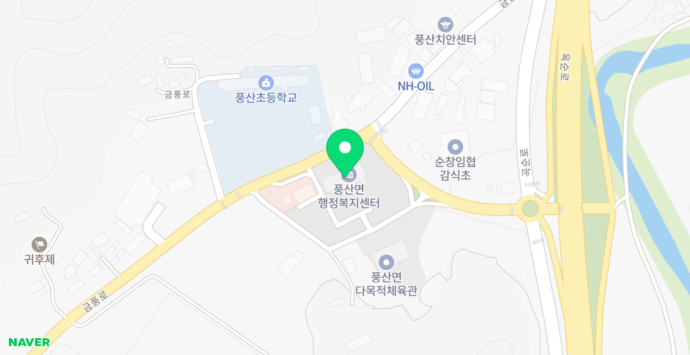 풍산면 행정복지센터 위치 지도