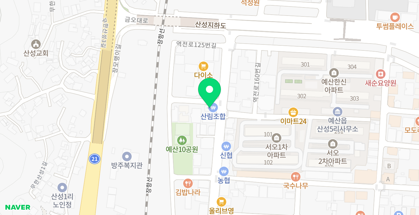 예산산림조합 위치 지도